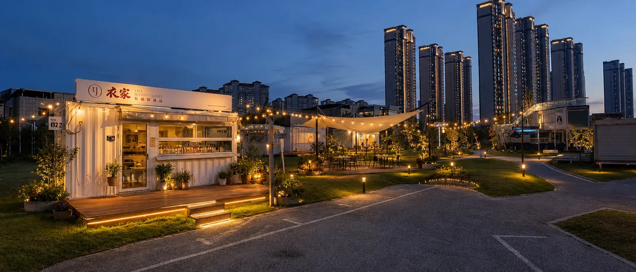 沿街商业夜景场景营造效果示意